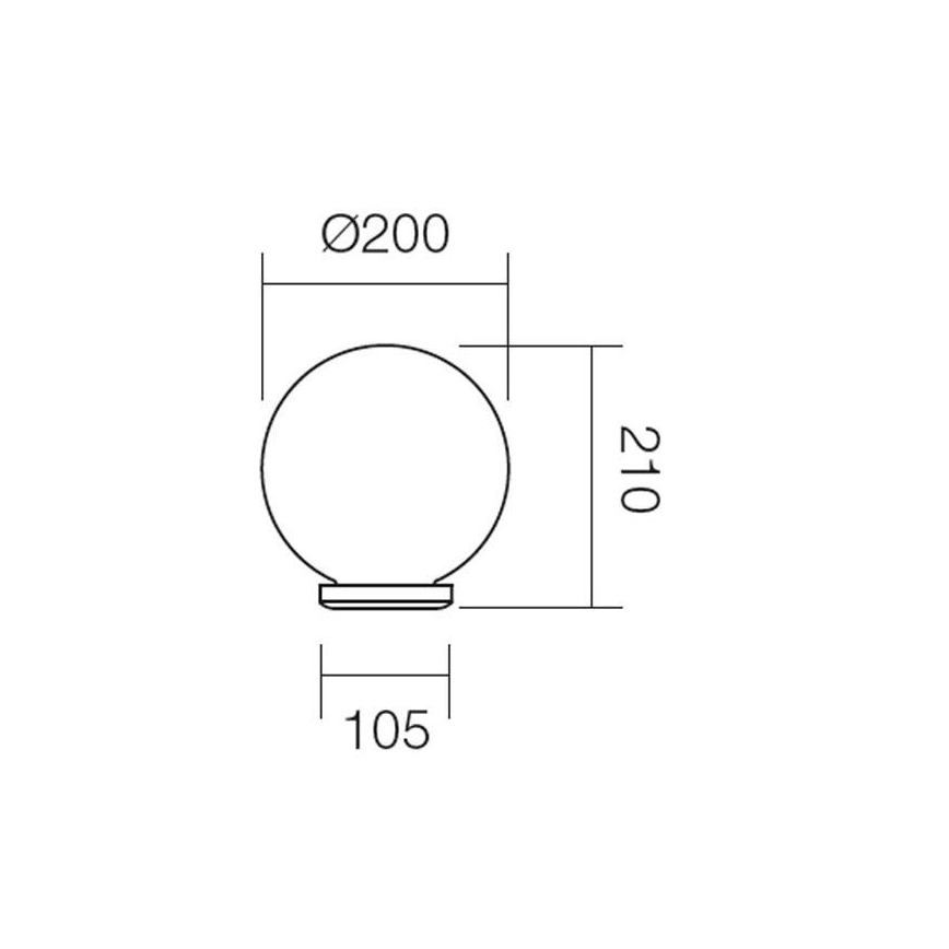 Redo 9760 - Резервен абажур за външно осветление SFERA Ø 20 см IP44 кафяв