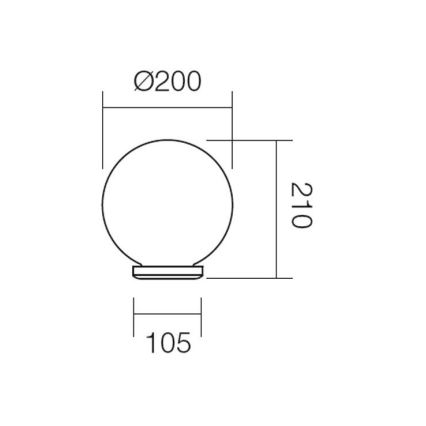 Redo 9761 - Резервен абажур за външно осветление SFERA Ø 20 см IP44 бял