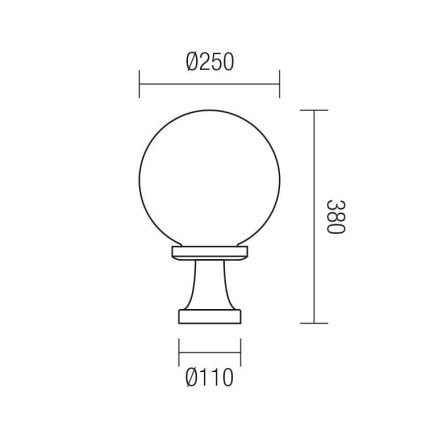 Redo 9774 - Екстериорна лампа SFERA 1xE27/42W/230V IP44 25x38 см кафява