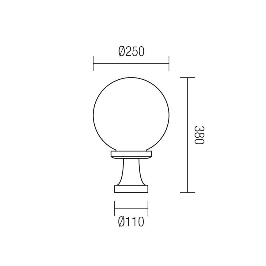 Redo 9774 - Екстериорна лампа SFERA 1xE27/42W/230V IP44 25x38 см кафява