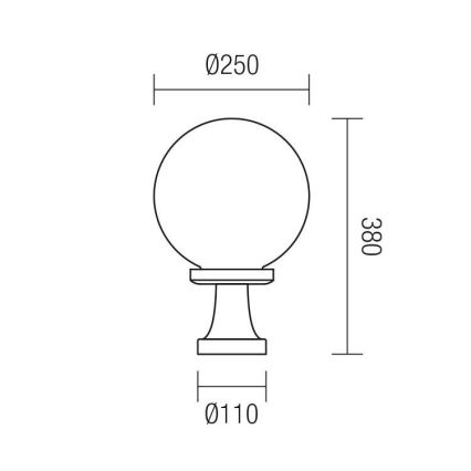 Redo 9775 - Екстериорна лампа SFERA 1xE27/42W/230V IP44 25x38 см бяла