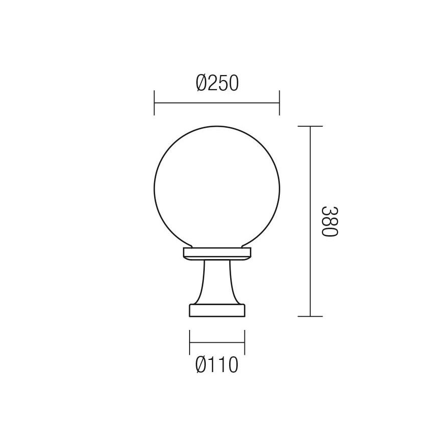 Redo 9775 - Екстериорна лампа SFERA 1xE27/42W/230V IP44 25x38 см бяла