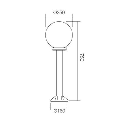 Redo 9779 - Екстериорна лампа SFERA 1xE27/42W/230V IP44 25x75 см кафява