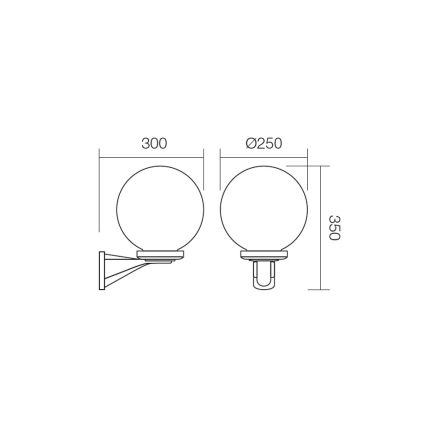 Redo 9789 - Екстериорен аплик SFERA 1xE27/42W/230V IP44 бял