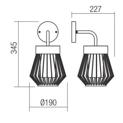 Redo 9843 - Екстериорен аплик TITTI 1xE27/42W/230V IP44 антрацит