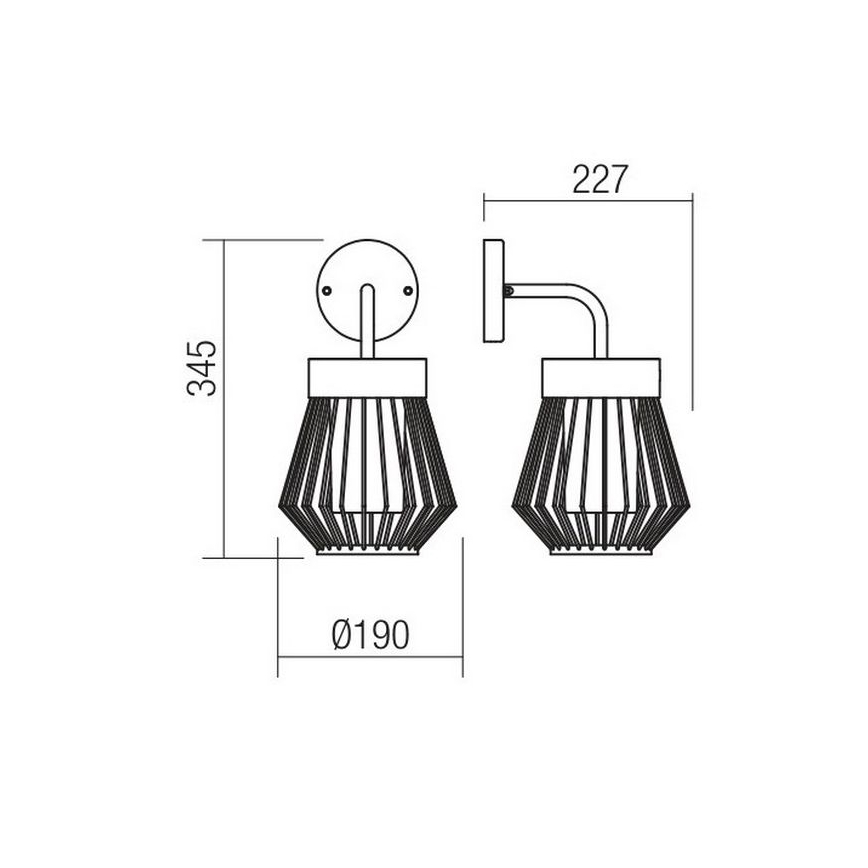 Redo 9843 - Екстериорен аплик TITTI 1xE27/42W/230V IP44 антрацит