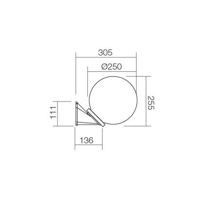 Redo 9873 - Екстериорен аплик SFERA 1xE27/42W/230V IP44 бял