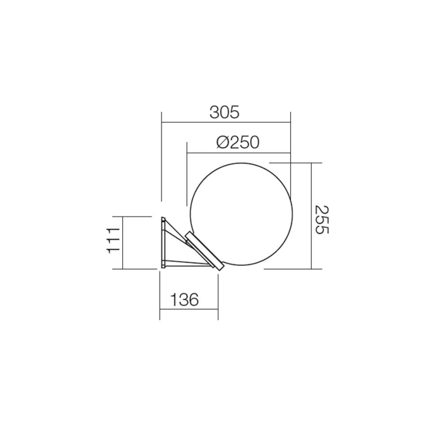 Redo 9873 - Екстериорен аплик SFERA 1xE27/42W/230V IP44 бял