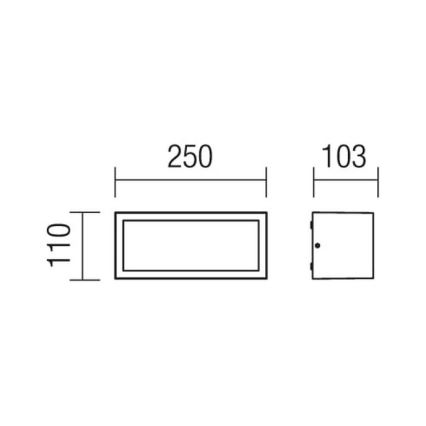 Redo 9896 - Екстериорен аплик BRICK 1xE27/23W/230V IP54 сив