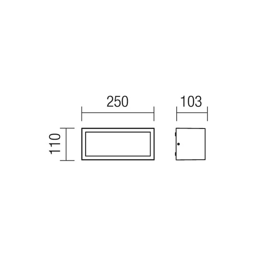 Redo 9896 - Екстериорен аплик BRICK 1xE27/23W/230V IP54 сив