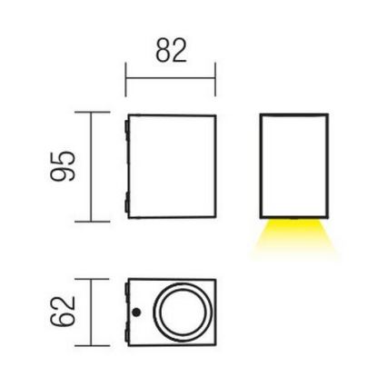 Redo 9907 - LED Екстериорен аплик BEAM LED/5W/230V IP54