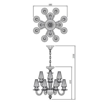 Redo IID C12 51 - Пендел IDILLIO 12xG9/48W/230V