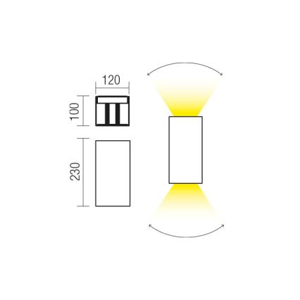 Redo 90568 - LED Екстериорен аплик VARY 2xLED/10W/230V 4000K IP54 антрацит