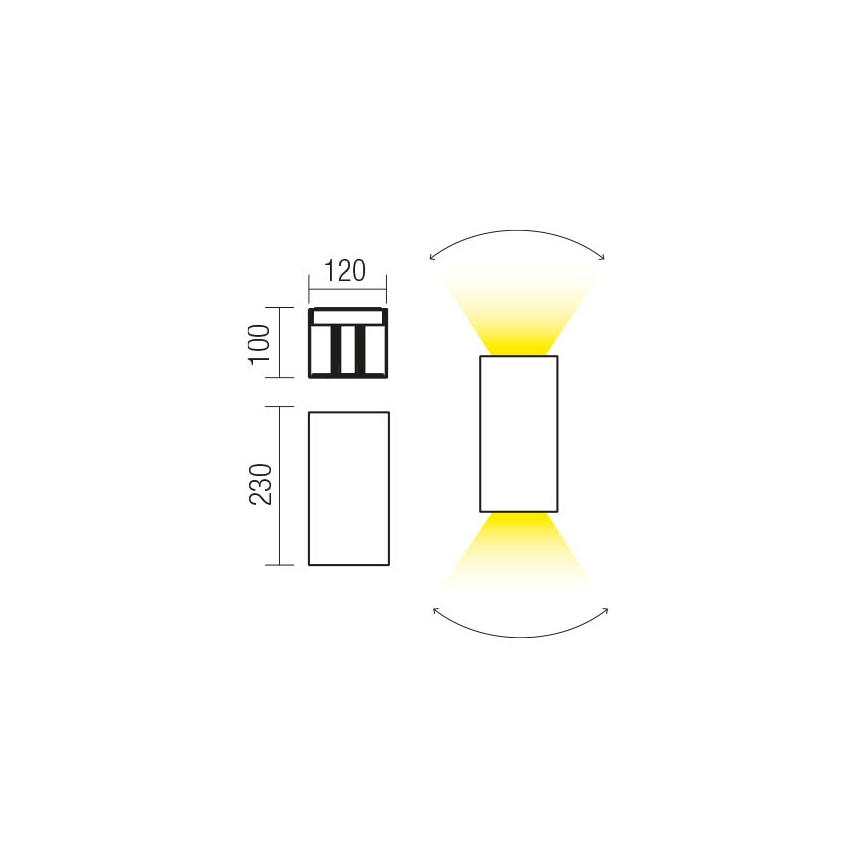 Redo 90568 - LED Екстериорен аплик VARY 2xLED/10W/230V 4000K IP54 антрацит