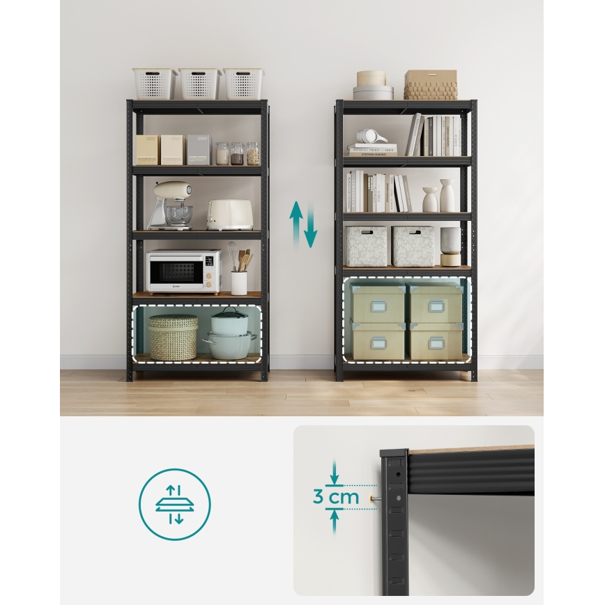 Регал ORDIFY кафяв/черен