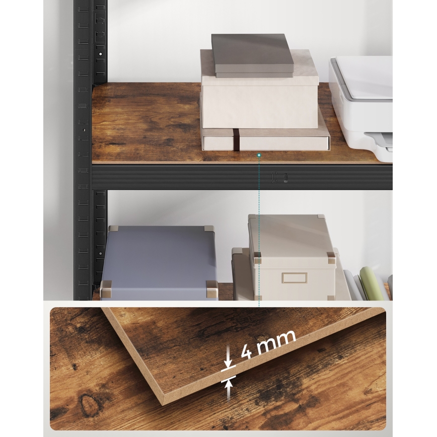 Регал ORDIFY кафяв/черен