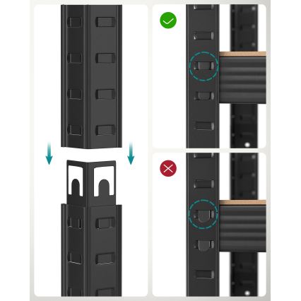 Регал ORDIFY кафяв/черен