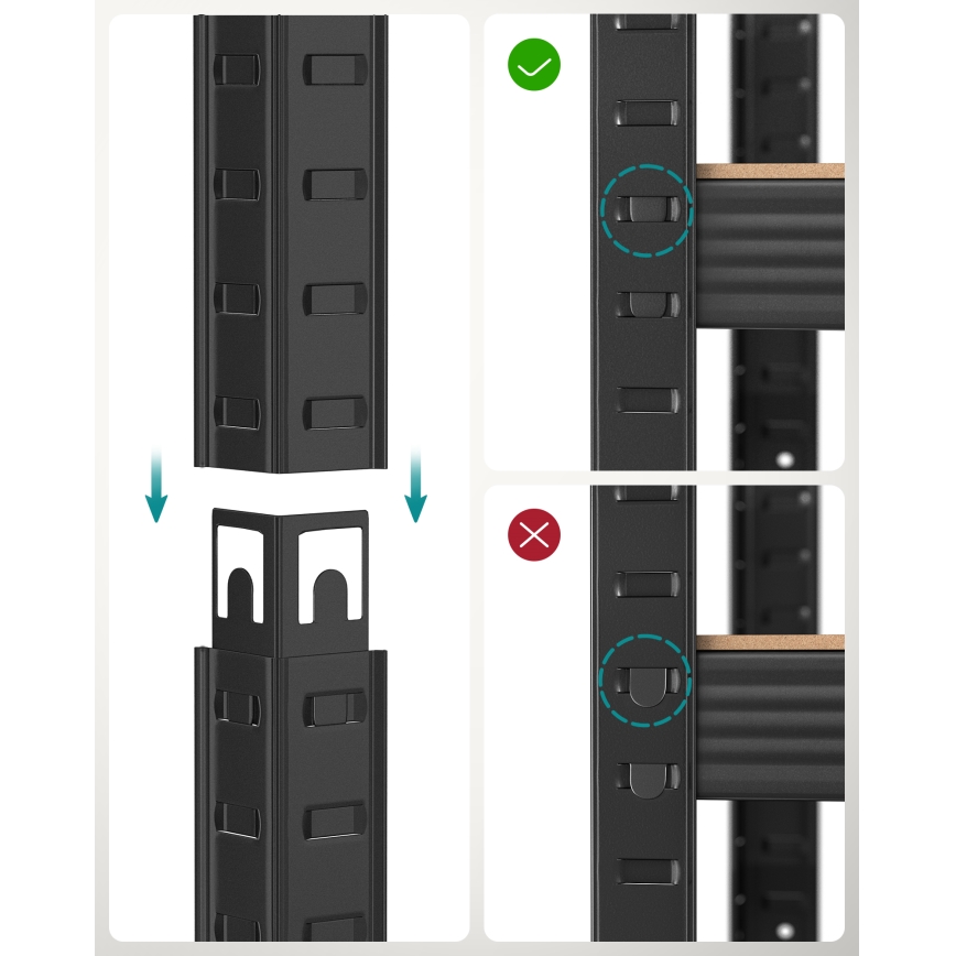 Регал ORDIFY кафяв/черен
