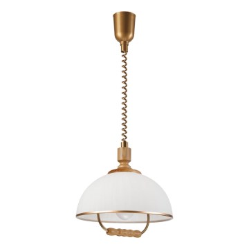 Регулируем полилей RAMONA 1xE27/60W/230V кафяв/бял/дъб