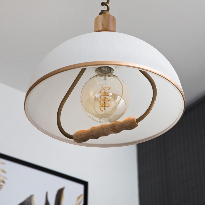 Регулируем полилей RAMONA 1xE27/60W/230V кафяв/бял/дъб