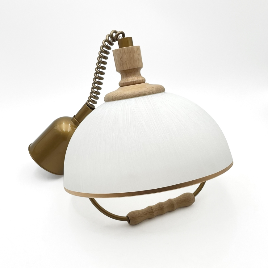 Регулируем полилей RAMONA 1xE27/60W/230V кафяв/бял/дъб