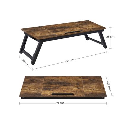 Регулируема масичка LAT за лаптоп за легло, кафява/черна