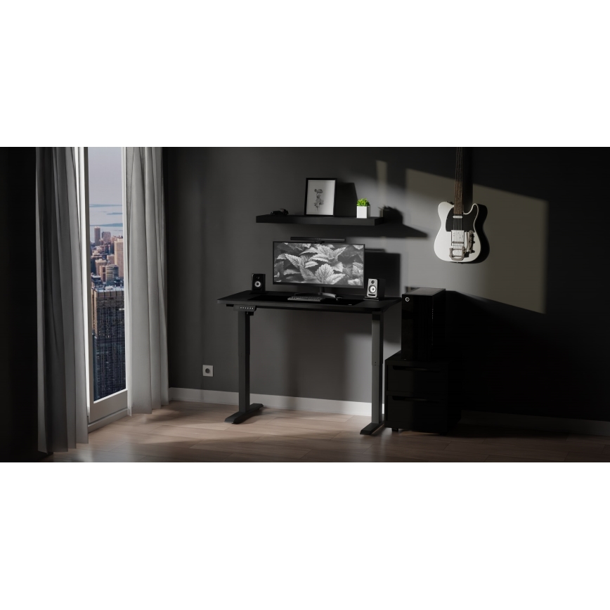 Регулируема височина бюро LEVANO 120x60 см черен