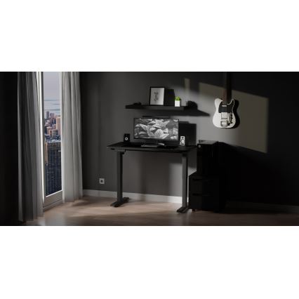 Регулируема височина бюро LEVANO 120x60 см черен