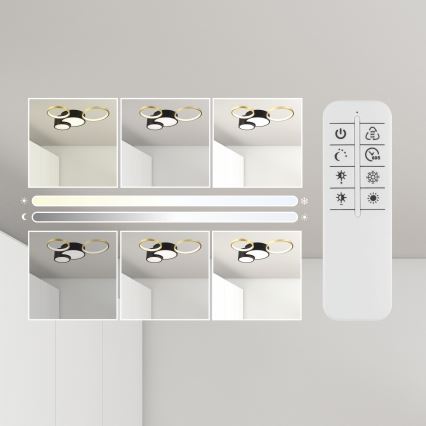 Регулируемо таванно осветително тяло ALIZEE LED/30W/230V 3000-6500K черно/златно