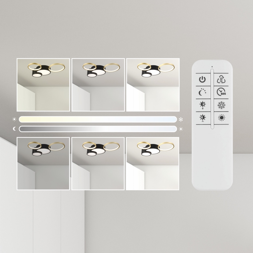 Регулируемо таванно осветително тяло ALIZEE LED/30W/230V 3000-6500K черно/златно