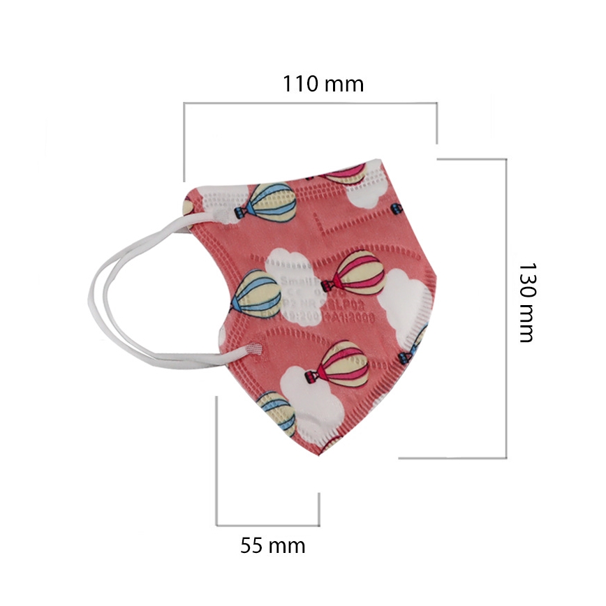 Респиратор детски размер FFP2 Kids NR CE 0370 Балони розов 1бр.