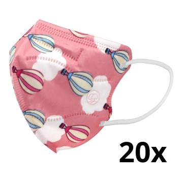 Респиратор детски размер FFP2 Kids NR CE 0370 Балони розов 20бр.