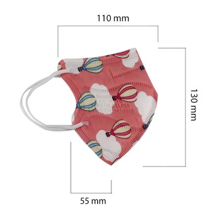 Респиратор детски размер FFP2 Kids NR CE 0370 Балони розов 20бр.