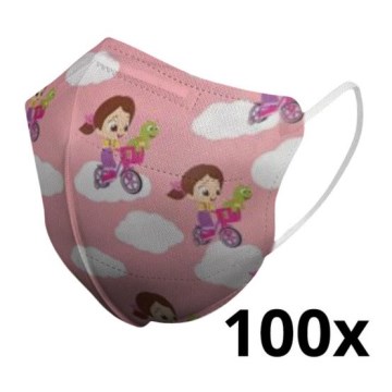 Респиратор детски размер FFP2 Kids NR CE 0370 Момиченце розов 100бр.