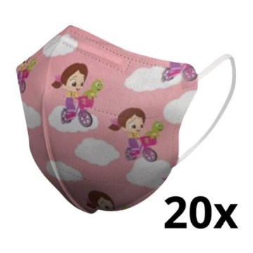 Респиратор детски размер FFP2 Kids NR CE 0370 Момиченце розов 20бр.