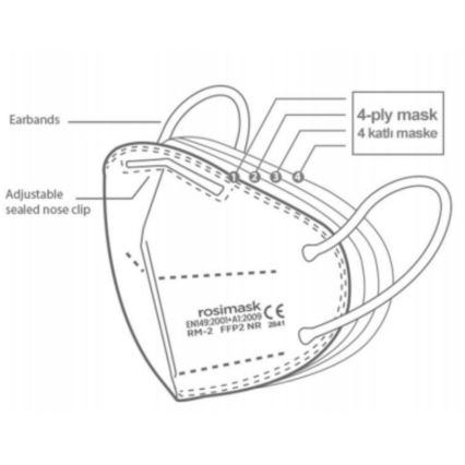 Респиратор детски размер FFP2 ROSIMASK MR-12 NR син 1бр.