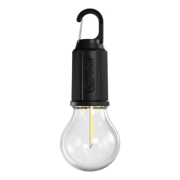 Retlux - димируем презареждаем LED фенер LED/0,3W/USB 400 mAh IP44 черен