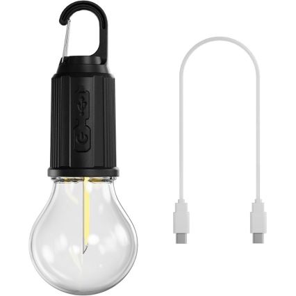 Retlux - димируем презареждаем LED фенер LED/0,3W/USB 400 mAh IP44 черен