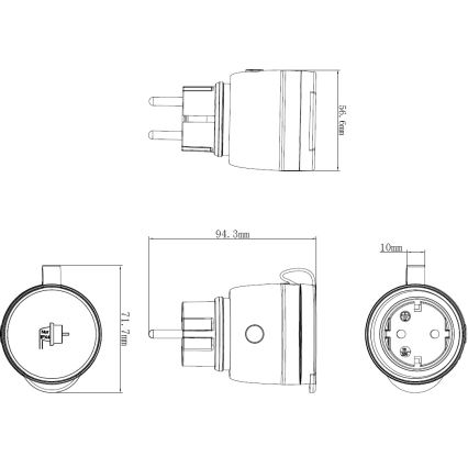 Интелигентен екстериорен контакт 3680W/230V/Тип F SCHUKO/16A Wi-Fi IP44