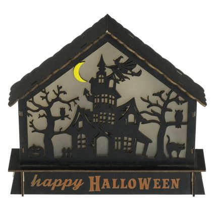 LED Декорация HALLOWEEN LED/2xAA/многоцветен къща с призраци