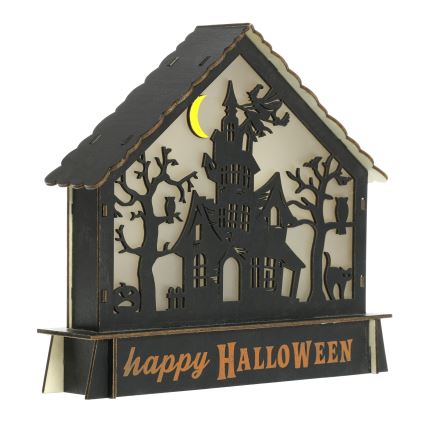 LED Декорация HALLOWEEN LED/2xAA/многоцветен къща с призраци