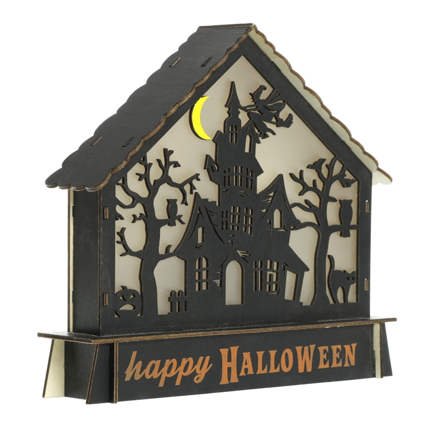 LED Декорация HALLOWEEN LED/2xAA/многоцветен къща с призраци