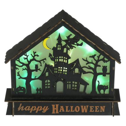 LED Декорация HALLOWEEN LED/2xAA/многоцветен къща с призраци