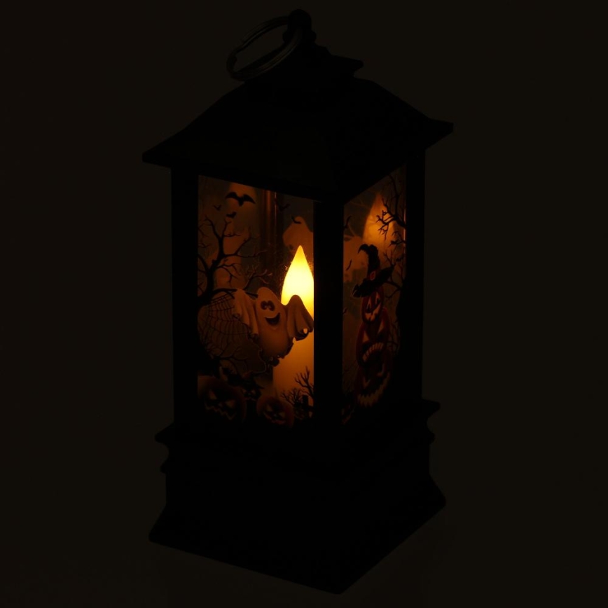 LED Декорация HALLOWEEN LED/3xAAA/топло бял фенер с тикви