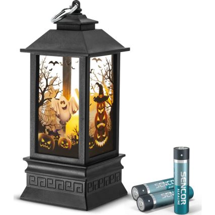 LED Декорация HALLOWEEN LED/3xAAA/топло бял фенер с тикви