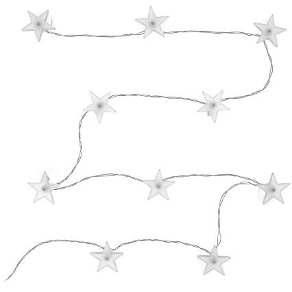 LED декоративен гирлянд с вендузи 10xLED/2xAA 1,8m студено бяло