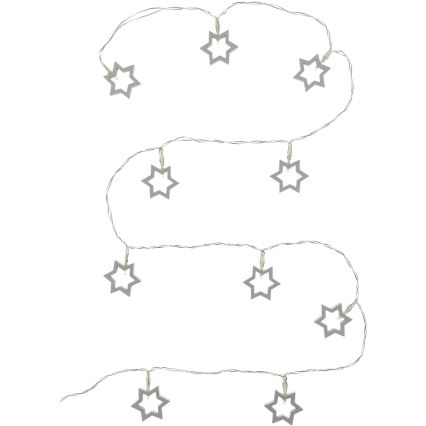 LED декоративна гирлянда 10xLED/2xAA 1,8m топла бяла