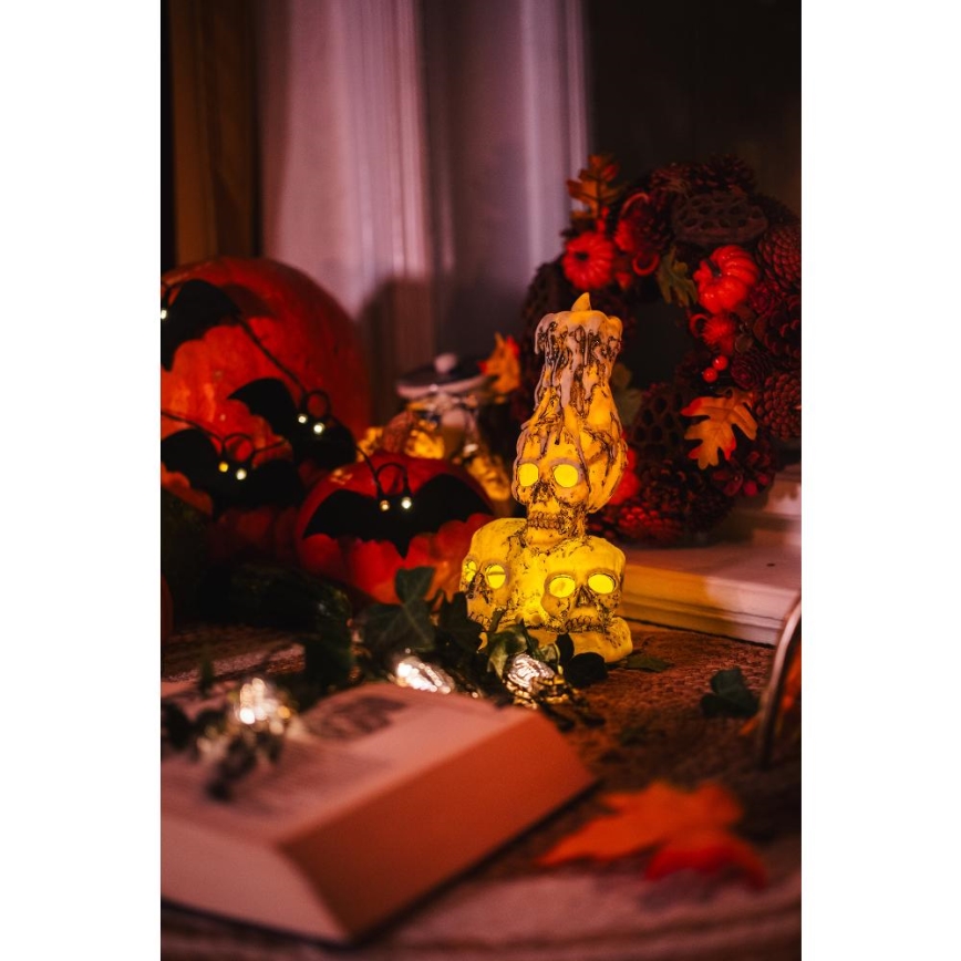 LED Декоративна верига HALLOWEEN 10xLED/2xAA/топло бял 1,3 м прилепи