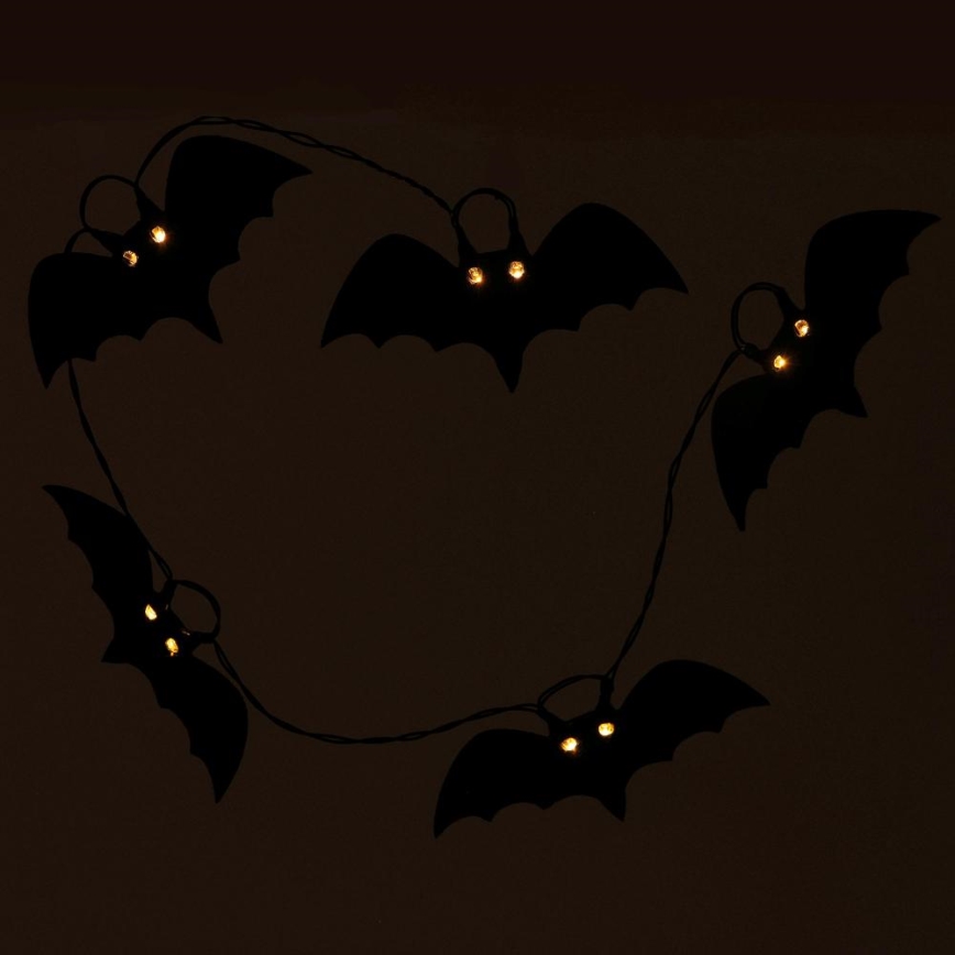 LED Декоративна верига HALLOWEEN 10xLED/2xAA/топло бял 1,3 м прилепи