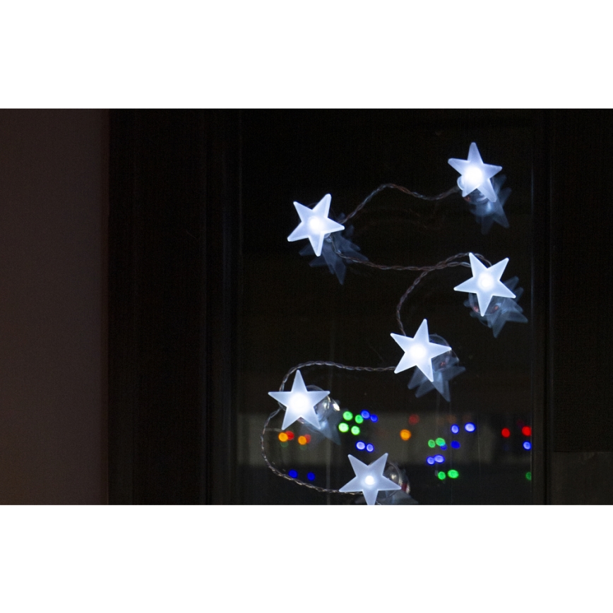 LED декоративна верига с вендузи 10xLED/2xAA 1,8м студена бяла светлина